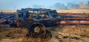 ਪਰਾਲੀ ਦੀ ਗੱਠਾ ਨੂੰ ਅੱਗ ਲੱਗਣ ਕਾਰਨ ਟਰਾਲੀ ਵੀ ਸੜ੍ਹੀ