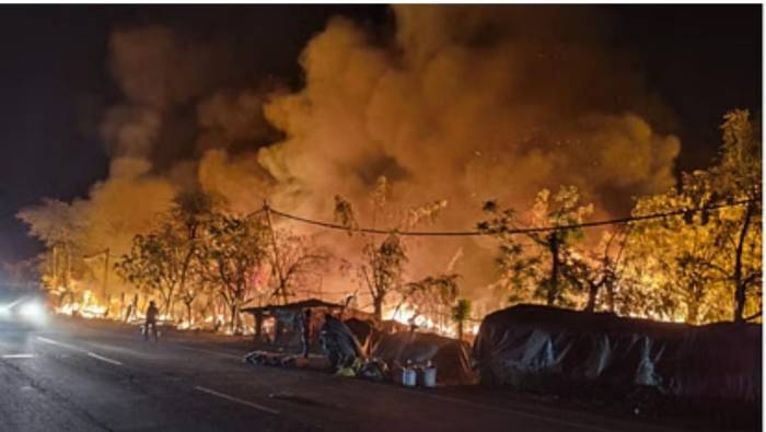 ਆਰ ਸੀ ਐੱਫ ਸਾਹਮਣੇ ਝੁੱਗੀਆਂ ਨੂੰ ਰਾਤ ਸਮੇਂ ਲੱਗੀ ਭਿਆਨਕ ਅੱਗ