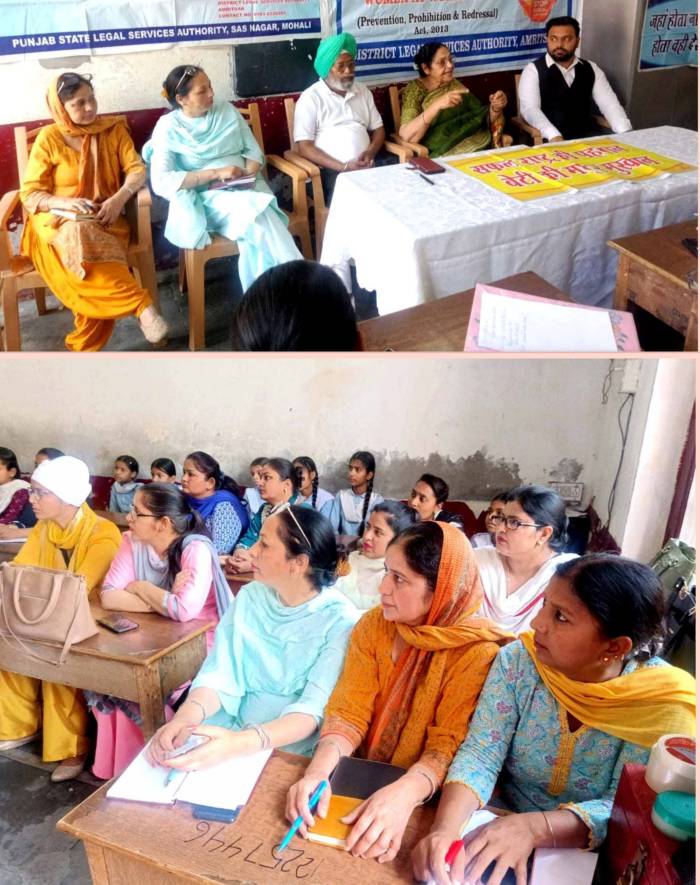 ਜਿਲਾ ਕਾਨੂੰਨੀ ਸੇਵਾ ਅਥਾਰਟੀ ਵੱਲੋਂ “ਕੰਮਕਾਜ ਕਰਨ ਵਾਲੀ ਔਰਤਾਂ ਦੀ ਸੁਰੱਖਿਆ ਅਧਿਨਿਯਮ” ਲਗਾਇਆ ਜਾਗਰੂਕਤਾ ਕੈਂਪ