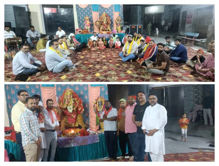 ਨਵ ਯੁਵਾ ਸ਼ਕਤੀ ਸੇਵਾ ਸੰਮਤੀ ਵੱਲੋਂ ਨਵਰਾਤਰਿਆਂ ਦੇ ਸੰਬੰਧ ਵਿੱਚ ਮਾਤਾ ਰਾਣੀ ਦੀ ਚੌਂਕੀ ਕਰਵਾਈ ਗਈ