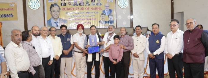 ਡਿਸਟਰਿਕਟ ਗਵਰਨਰ 3090 ਸੰਦੀਪ ਚੌਹਾਨ ਨੇ ਰੋਟਰੀ ਕਲੱਬ ਨਾਭਾ ਦਾ ਕੀਤਾ ਦੌਰਾ 