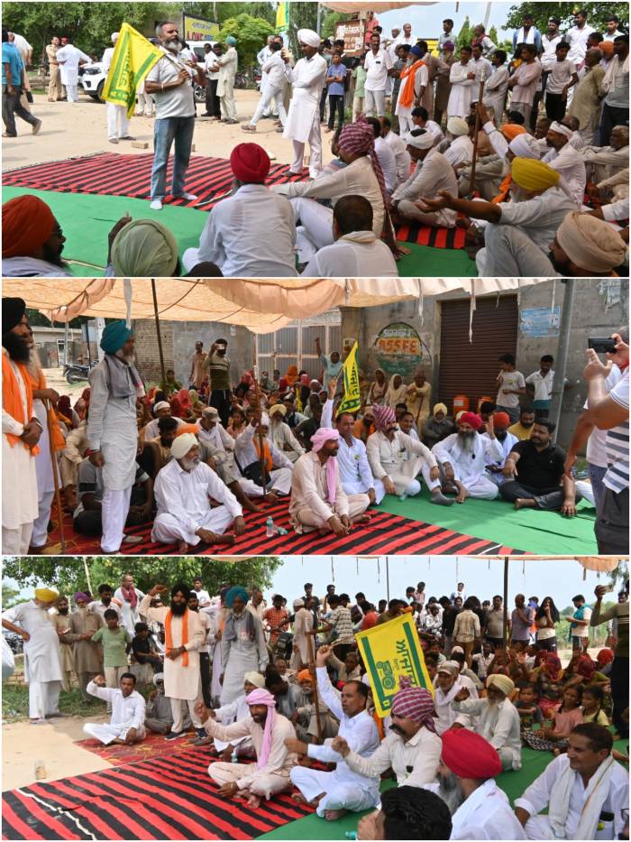 ਅਜ਼ਾਦ ਕਿਸਾਨ ਮੋਰਚਾ ਨੇ ਪਿੰਡ ਤਾਜ਼ਾ ਪੱਟੀ ਵਿਖੇ ਗਰੀਬਾਂ ਦੇ ਮਕਾਨ ਢਾਉਣ ਲਈ ਆਏ ਪ੍ਰਸ਼ਾਸਨ ਦਾ ਕੀਤਾ ਵਿਰੋਧ