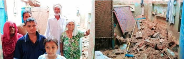 ਬੀਤੇਂ ਦਿਨੀਂ ਆਈ ਬਾਰਿਸ਼ ਕਾਰਨ ਗਰੀਬ ਪਰਿਵਾਰ ਦੇ ਘਰ ਦੀ ਛੱਤ ਡਿੱਗੀ