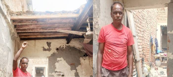 ਬਾਰਿਸ਼ ਉਪਰੰਤ ਗਰੀਬ ਪਰਿਵਾਰ ਦੇ ਘਰ ਦੀ ਡਿੱਗੀ ਛੱਤ