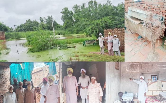 ਮੀਂਹ ਕਾਰਨ ਪਿੰਡ ਕੋਟਲੀ ਸੰਘਰ ’ਚ ਕਈ ਗਰੀਬ ਪਰਿਵਾਰਾਂ ਦੇ ਮਕਾਨਾਂ ਦੀਆਂ ਛੱਤਾਂ ਡਿੱਗੀਆਂ