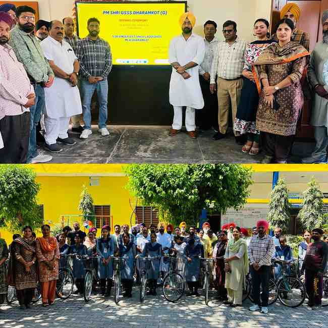 ਧਰਮਕੋਟ ਗਰਲਜ਼ ਸਕੂਲ ਵਿੱਚ ਡਿਜੀਟਲ ਕ੍ਰਾਂਤੀ ਦੀ ਸ਼ੁਰੂਆਤ, ਇੰਟਰੈਕਟ ਪੈਨਲਾਂ ਦਾ ਉਦਘਾਟਨ, 50 ਵਿਦਿਆਰਥਣਾਂ ਨੂੰ ਸਾਈਕਲਾਂ ਦੀ ਵੰਡ