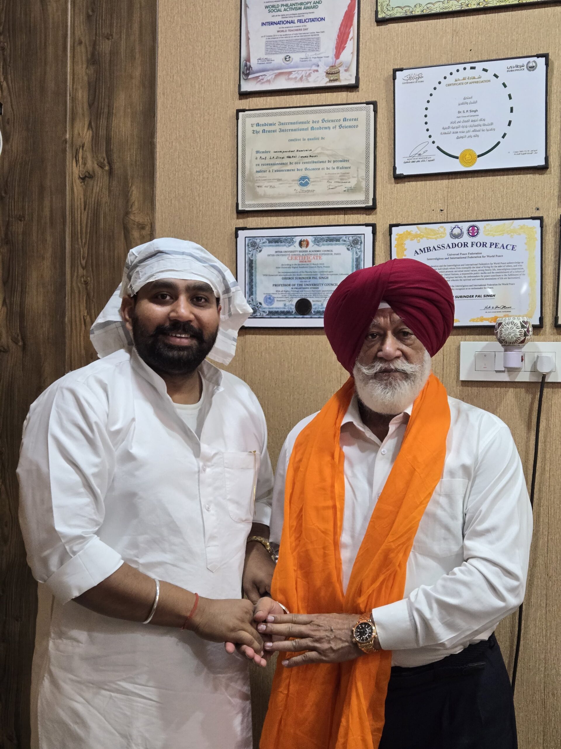 ਡਾ. ਰਮਨਦੀਪ ਸਿੰਘ ਜੈਤੋ ਵੱਲੋਂ ਪ੍ਰਸਿੱਧ ਸਮਾਜ ਸੇਵੀ ਡਾ. ਐਸ. ਪੀ. ਸਿੰਘ ਉਬਰਾਏ ਜੀ ਨਾਲ ਵਿਸ਼ੇਸ਼ ਮੁਲਾਕਾਤ