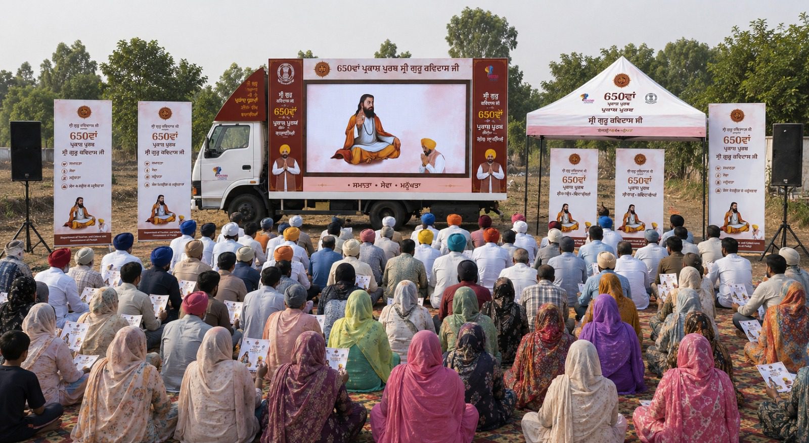 ਸ੍ਰੀ ਗੁਰੂ ਰਵਿਦਾਸ ਜੀ ਦੇ 650ਵੇਂ ਪ੍ਰਕਾਸ਼ ਪੁਰਬ ਨੂੰ ਸਮਰਪਿਤ ਦਸਤਾਵੇਜ਼ੀ ਫਿਲਮ ਵੱਖ-ਵੱਖ ਪਿੰਡਾਂ ਵਿੱਚ ਦਿਖਾਈ ਗਈ