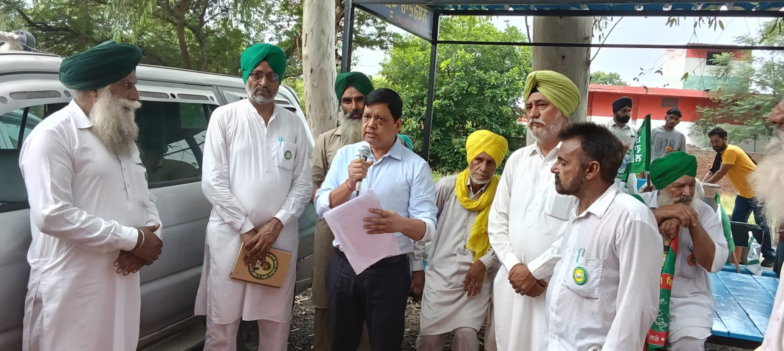ਸੰਯੁਕਤ ਕਿਸਾਨ ਮੋਰਚੇ ਵੱਲੋ ਤਹਿਸੀਲ ਕੰਪਲੈਕਸ ਬਾਘਾ ਪੁਰਾਣਾ ਵਿਖੇ ਲਗਾਇਆ ਧਰਨਾ–